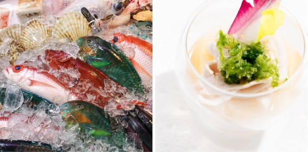 오키나와본토와 미야코지마의 엄선된 식재료의 맛을 만끽해 보세요!